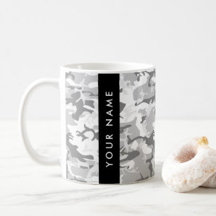 Winter-Schnee-Grau-Tarnung Ihren Namen personalisi Kaffeetasse