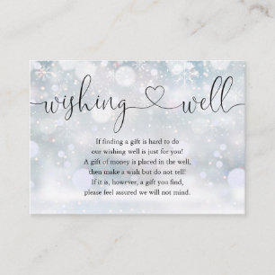 Winter-Schnee-Herz-Schrift Wunschbrunnen-Hochzeit Begleitkarte