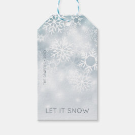 Winter-Schnee in Blau und Weiß Geschenkanhänger