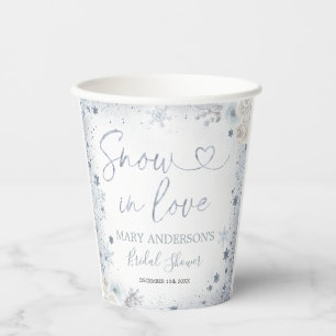 Winter-Schnee in Love-Schneeflocken-Junggesellinne Pappbecher