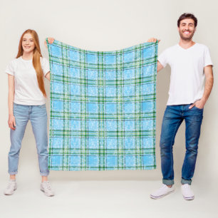 Winter-Schnee-Karo-Tartan-Design Fleecedecke