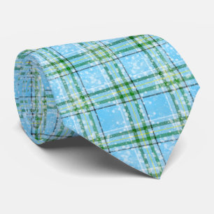 Winter-Schnee-Karo-Tartan-Design  Krawatte