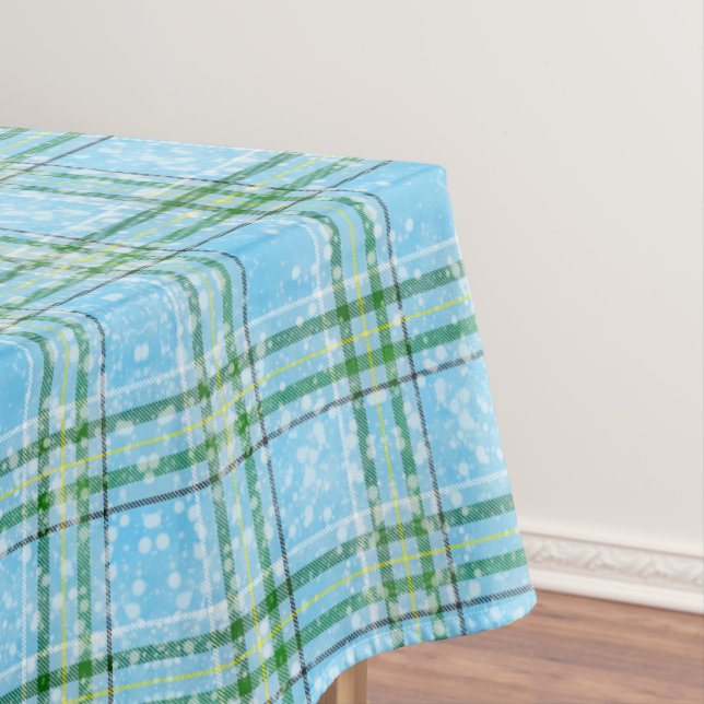 Winter-Schnee-Karo-Tartan-Design  Tischdecke (Beispiel)