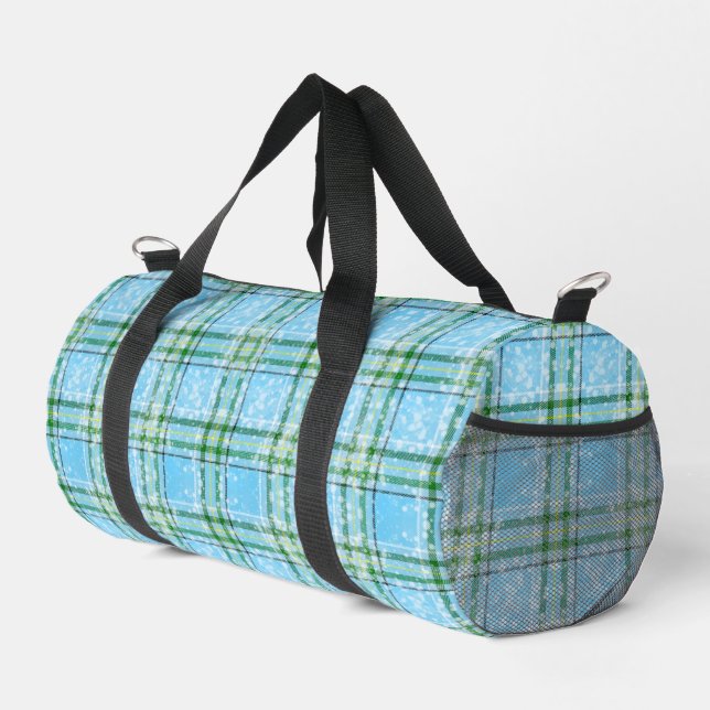 Winter-Schnee-Karomuster  Duffle Bag (Rechte Ecke)