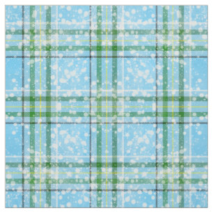 Winter-Schnee-Karotartan-Design Stoff