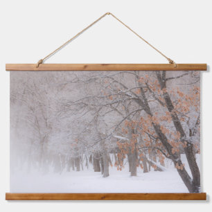Winter-Schnee Lake Kussharo Wandteppich Mit Holzrahmen