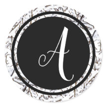 Winter-Schnee-Monogramm Schwarzer Kreis - Kreis-Au