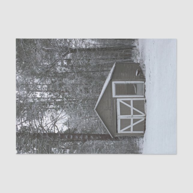 Winter-Schnee-Szene Seidenpapier (Vorderseite)