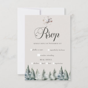 Winter-Schnee-Weihnachts-Hochzeit  RSVP Karte