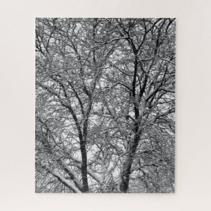Winter-Schneebaumzweig-Fotografie Puzzle