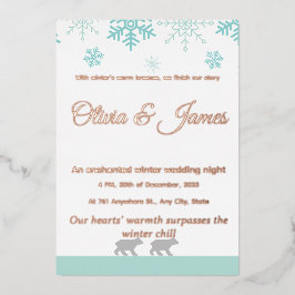 Winter-Schneeblume-Hochzeitseinladung​ Folieneinladung