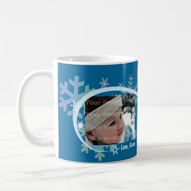 Winter-Schneeflocke-Foto-Tasse Tasse (Links)