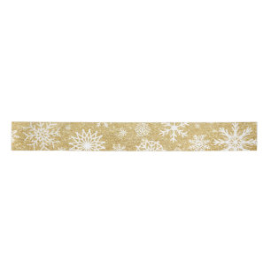 Winter-Schneeflocke-GoldGlitzer-Weihnachten Satinband