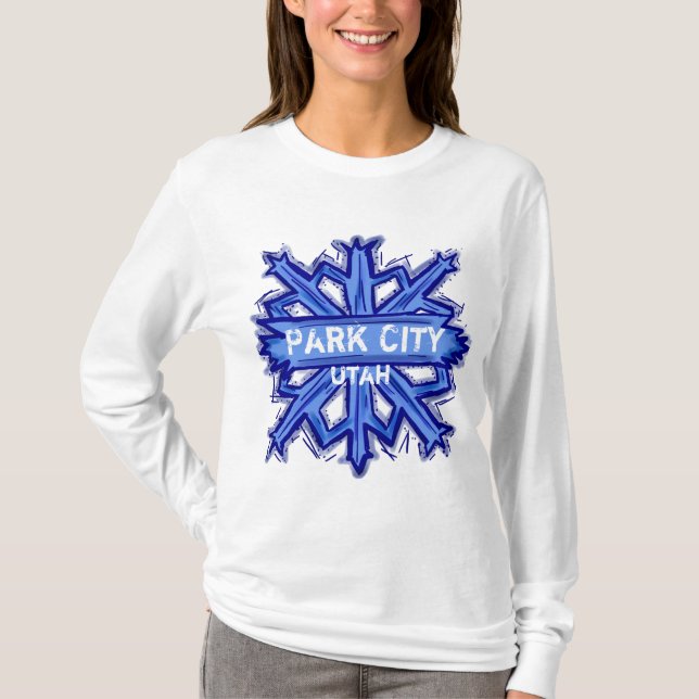 Winter-Schneeflocke Hoodie Park City Utah T-Shirt (Vorderseite)