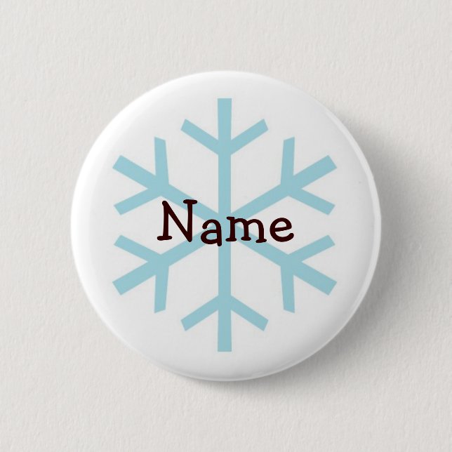 Winter-Schneeflocke-personalisierte Geschenke Button (Vorderseite)