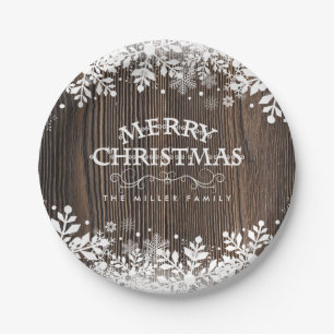 Winter-Schneeflocke, Weihnachten Pappteller