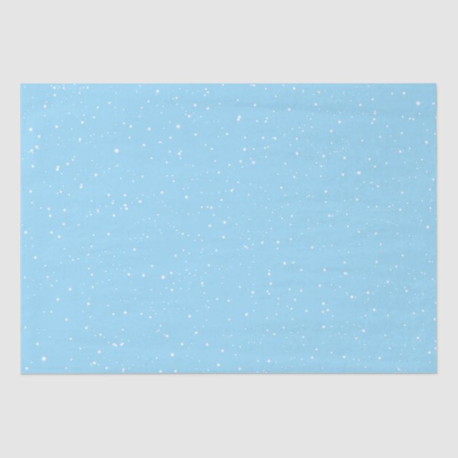 Winter-Schneeflocken auf blau Seidenpapier (Vorderseite)