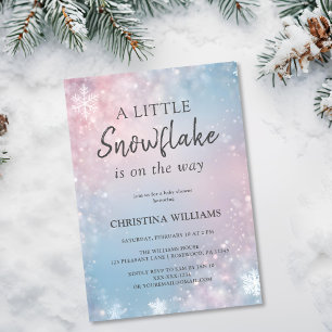 Winter-Schneeflocken-Baby-Party Einladung