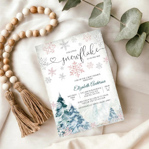 Winter-Schneeflocken-Baby-Party-Einladung Einladung