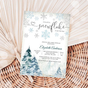 Winter-Schneeflocken-Baby-Party-Einladung Einladung