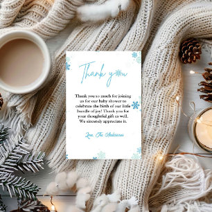 Winter-Schneeflocken-Baby-Shower-Dankeskarten Einladung