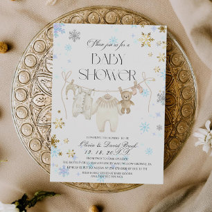 Winter-Schneeflocken-Baby-Shower-Einladung Einladung