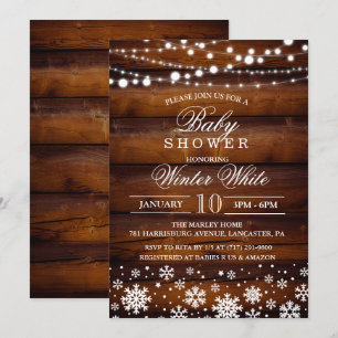 Winter-Schneeflocken-Baby-Shower-Einladung Einladung