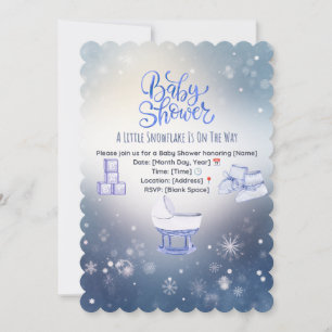 Winter-Schneeflocken-Baby-Shower-Einladung Einladung