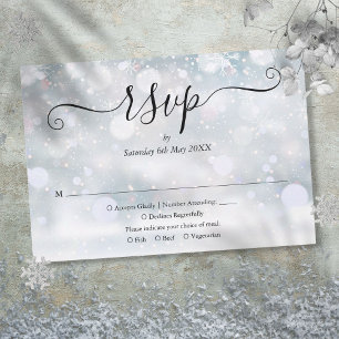 Winter-Schneeflocken Elegante Schrift Hochzeit RSVP Karte