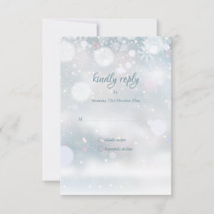 Winter-Schneeflocken Elegante Schrift Hochzeits-RS RSVP Karte