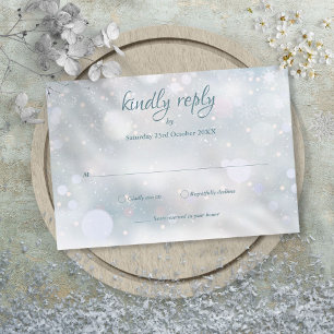 Winter-Schneeflocken Elegantes Skript RSVP Karte