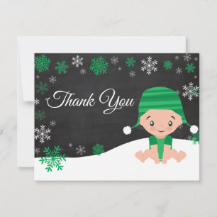 Winter-Schneeflocken-Grüne-Dankeskarten Dankeskarte