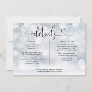 Winter-Schneeflocken-Herz-Schrift Details Informat Einladung