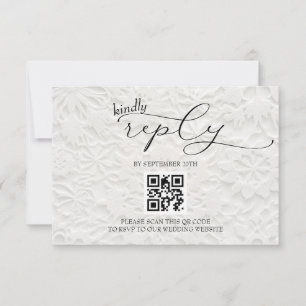 Winter-Schneeflocken-Hochzeit Einfache QR RSVP Karte