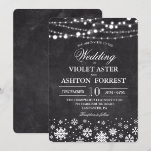 Winter-Schneeflocken-Hochzeitseinladung Einladung