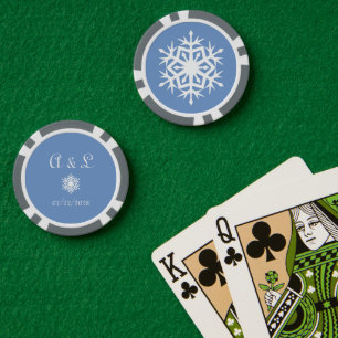 Winter-Schneeflocken in Periwinkle Pokerchips