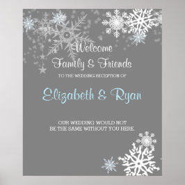 Winter, Schneeflocken, individuelles Hochzeitstipe Poster