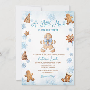 Winter-Schneeflocken-Lebkuchen-Baby-Party Einladung