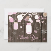 Winter-Schneeflocken-Mason-Glas-Rosa-Dankeschön-Ka