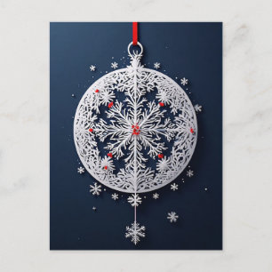 🎄 Winter-Schneeflocken-Ornament Eleganz ❄️ Festli Postkarte