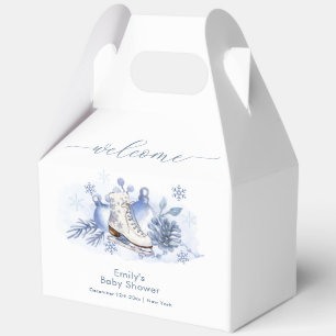 Winter-Schneeflocken-Schlittschuh-Baby-Shower-Will Geschenkschachtel