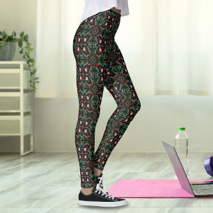 Winter-Schneeflocken, Weihnachtssterne, Kardinale  Leggings