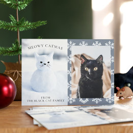 Winter-Schneekatzen-Weihnachten-Haustier-Foto-Urla Feiertagskarte
