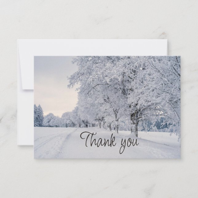 Winter-Schneelandschaft Frostige Bäume Danke (Vorderseite)