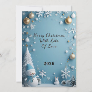 🎄 Winter Schneemann Blau Festlich Magische Schnee Karte
