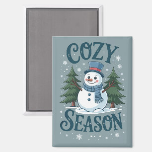 Winter Schneemann Gemütliche Jahreszeit Baum Weihn Magnet