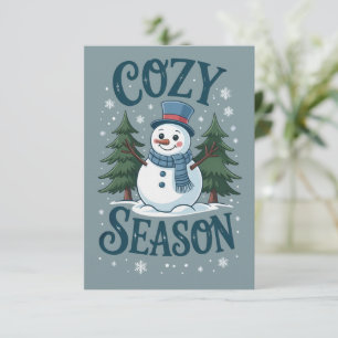 Winter Schneemann Gemütliche Saison Baum Weihnacht Einladung