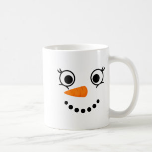 Winter Schneemann Gesicht Wimpern Weihnachten Xmas Kaffeetasse