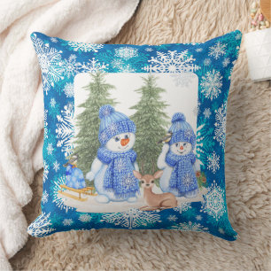 Winter Schneemann Kissen