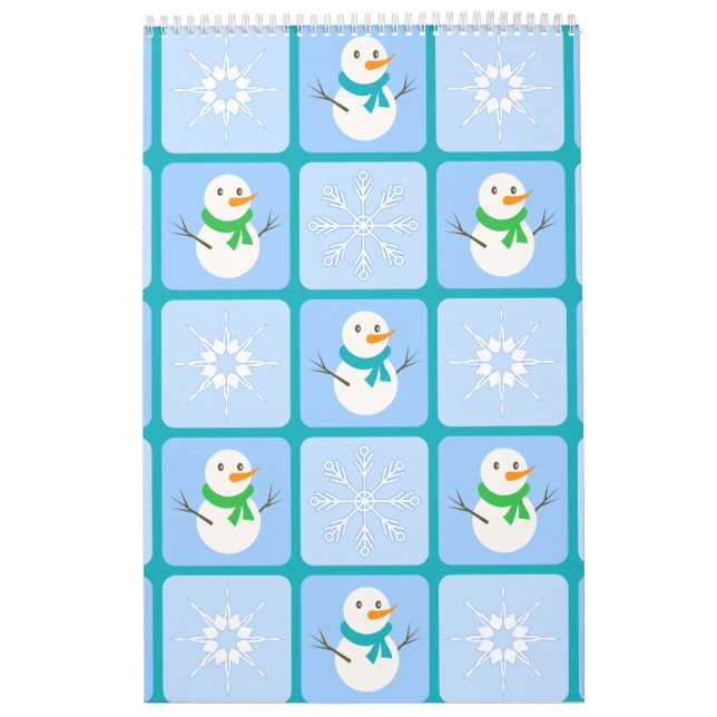 Winter Schneemann und Schneeflocken Kalender (Titelbild)